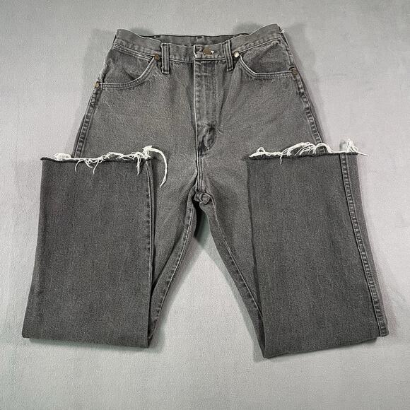 Wrangler Denim - VTG Wrangler Womens Cowboy Cut Jeans 13x28 Black USA Made 13MBKG Rodeo Western